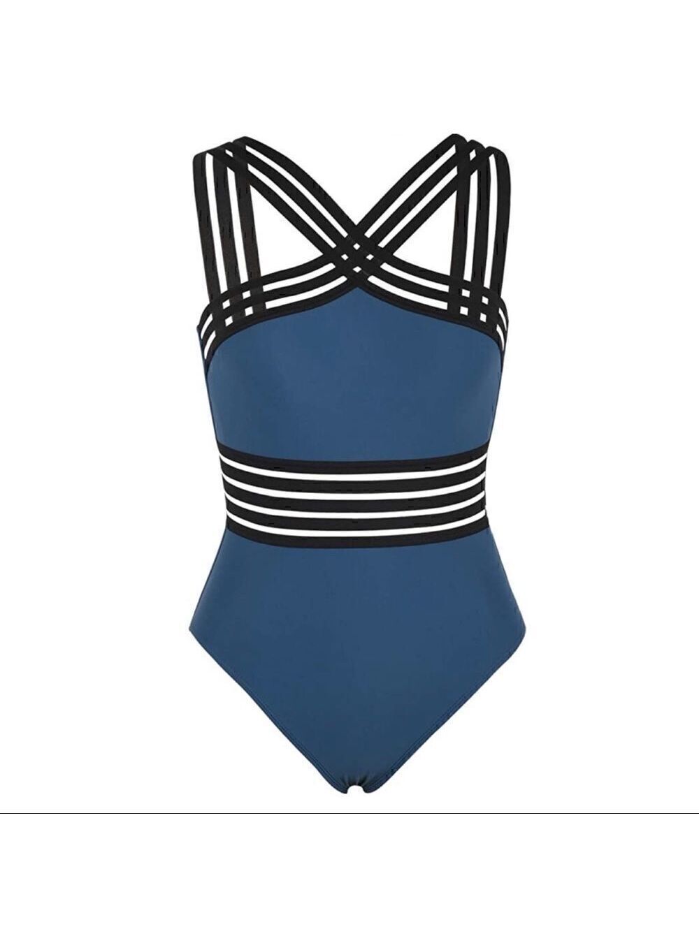 NEW Hilor Criss Cross One Piece Bathing Suit Sz M